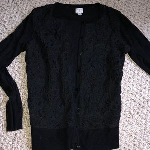 A new day embroidered black cardigan size S